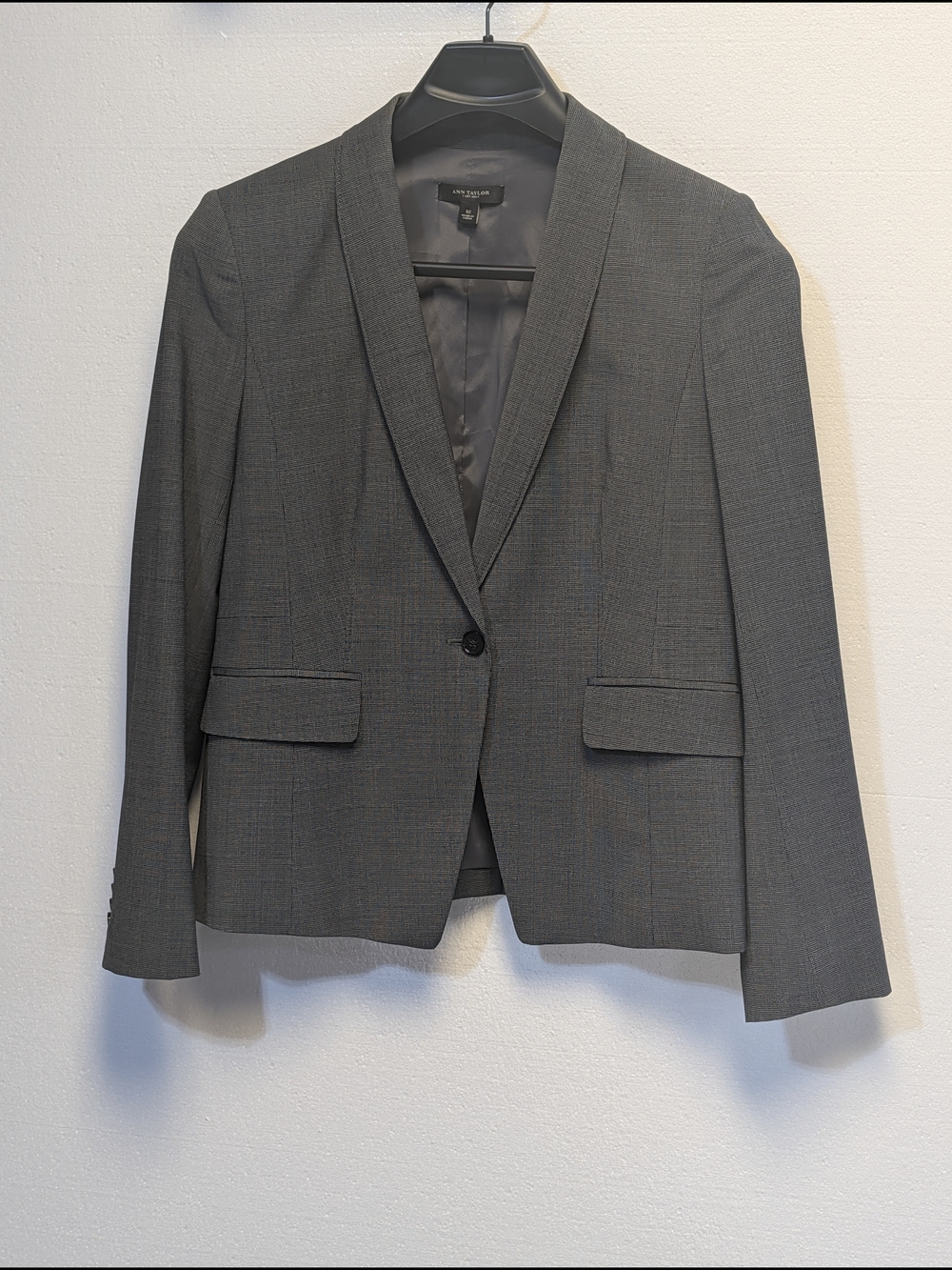 Ann Taylor Women's Gray Single-Button Blazer
